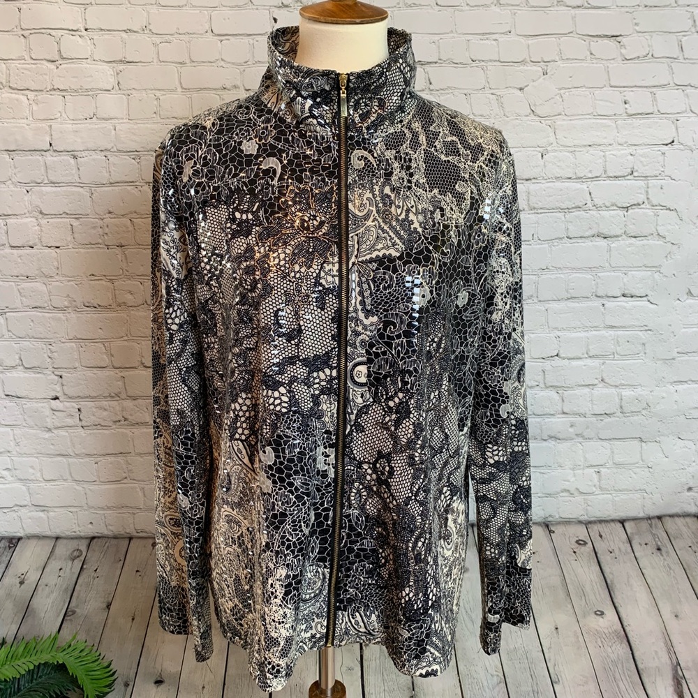 Erin London Lace Zip Jacket XL